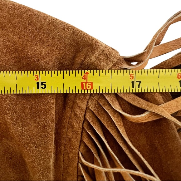 Ralph Lauren suede Jacket Fringe RARE Western size M toggle bone buttons - Picture 13 of 16